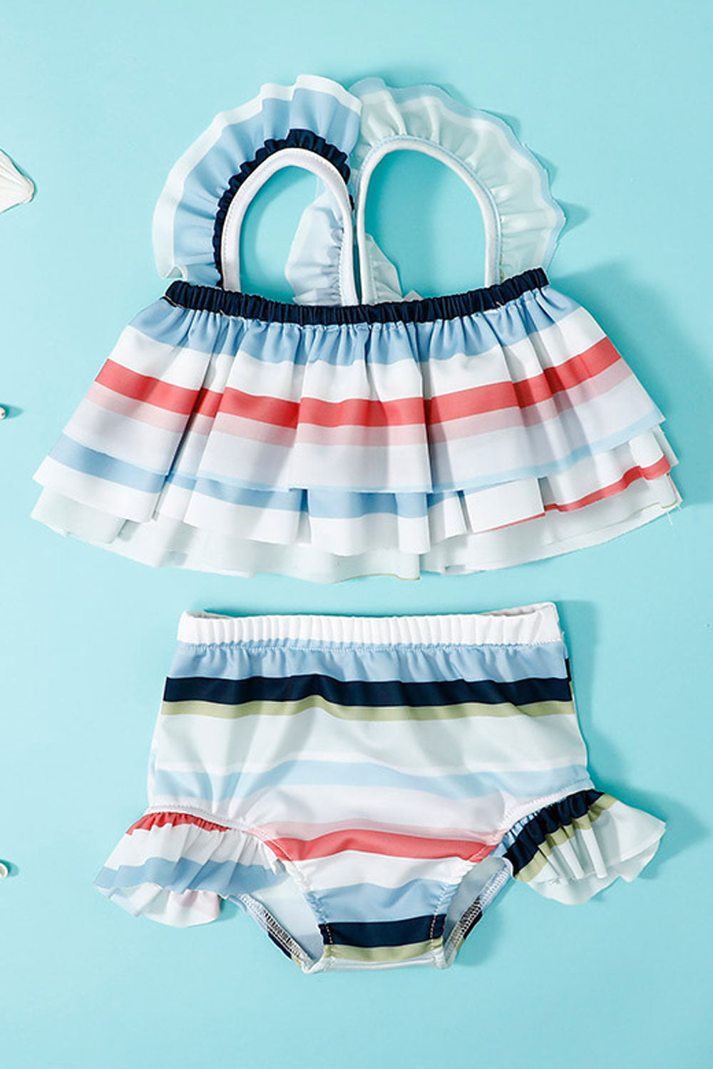 Baby Girl Ruffle Sling 2 Piece Bathing Outfits Print Bikini Swimsuit