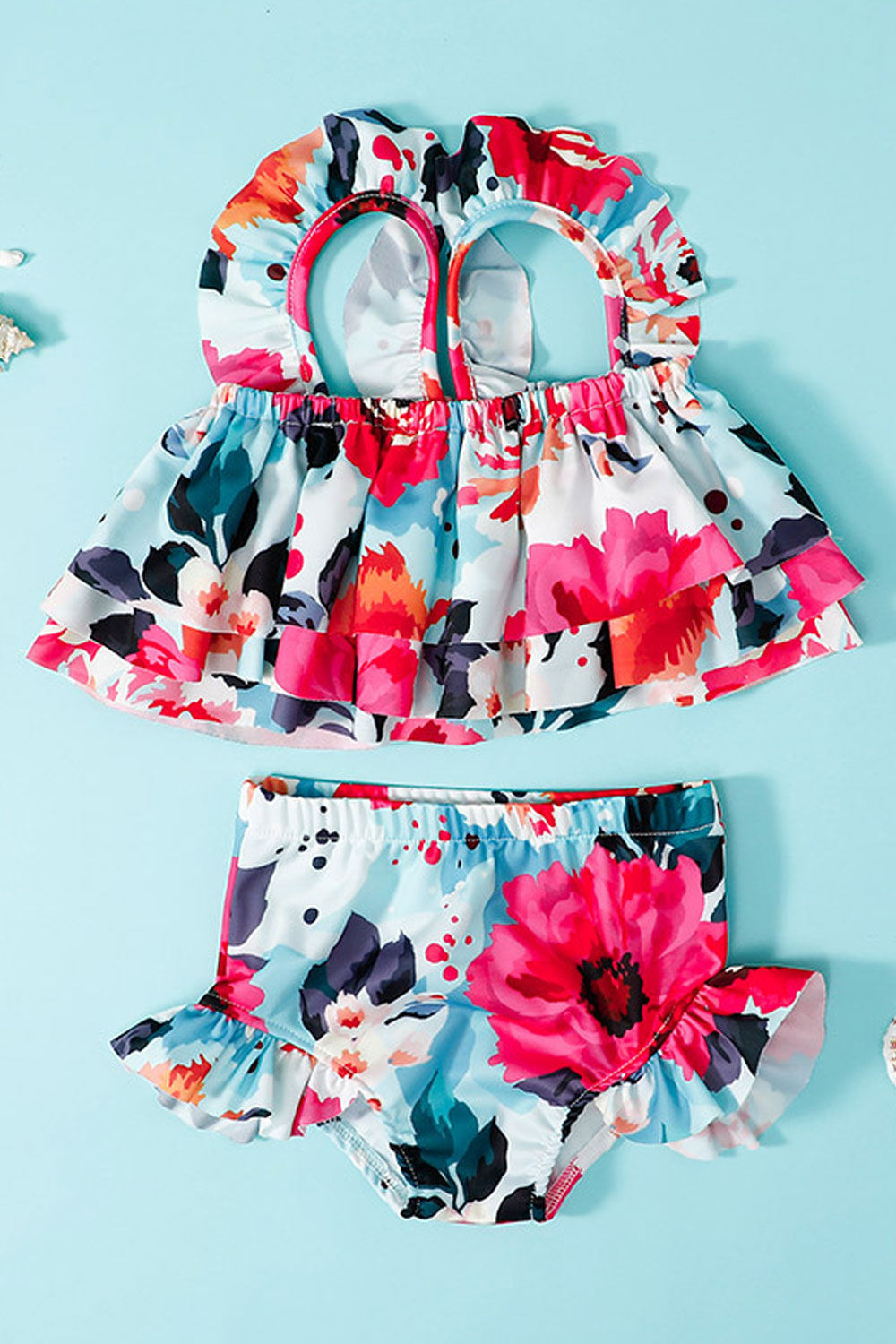 Baby Girl Ruffle Sling 2 Piece Bathing Outfits Print Bikini Swimsuit