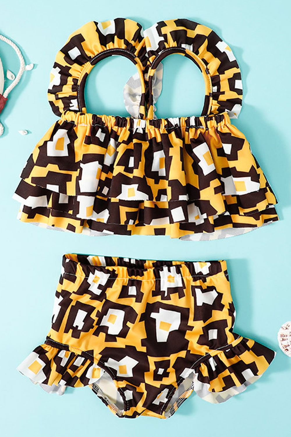 Baby Girl Ruffle Sling 2 Piece Bathing Outfits Print Bikini Swimsuit