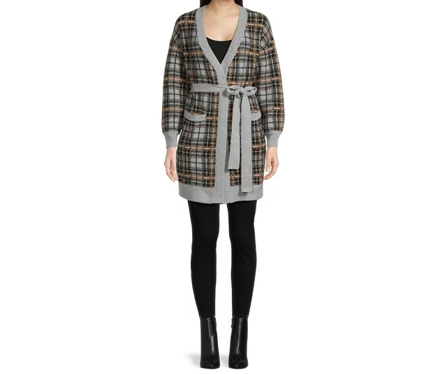 Women's Knit Coatigan Open front with removable belt