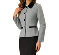 Women's Turn Down Collar Pocket Single Breasted Peacoat