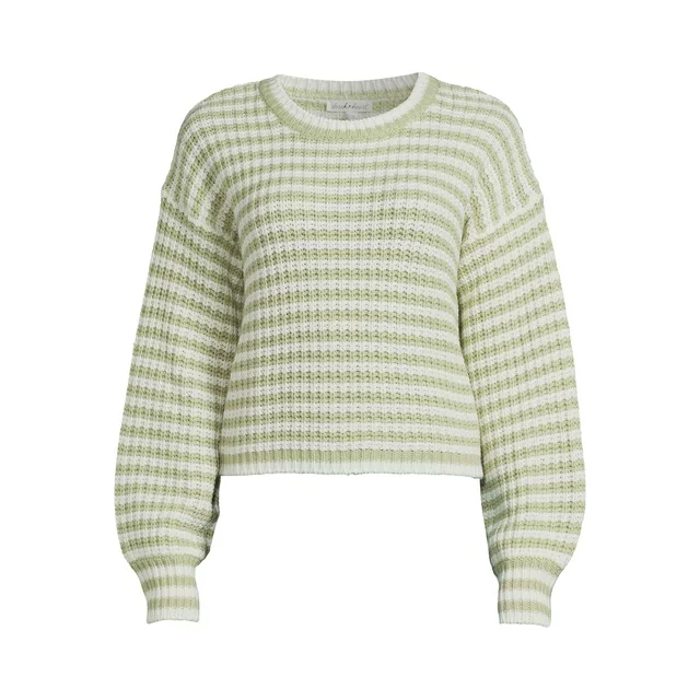 Juniors Striped Drop Shoulder Midweight Sweater