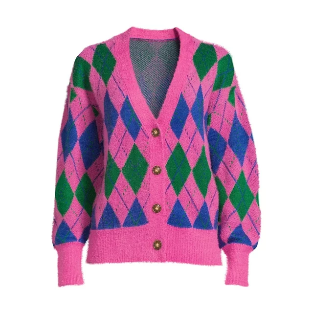 Women's V-Neck Cardigan Sweater with Long Sleeve