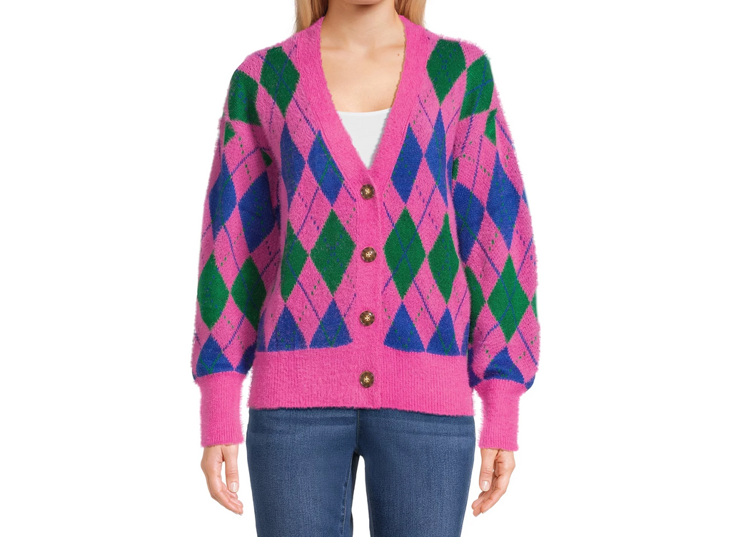 Women's V-Neck Cardigan Sweater with Long Sleeve