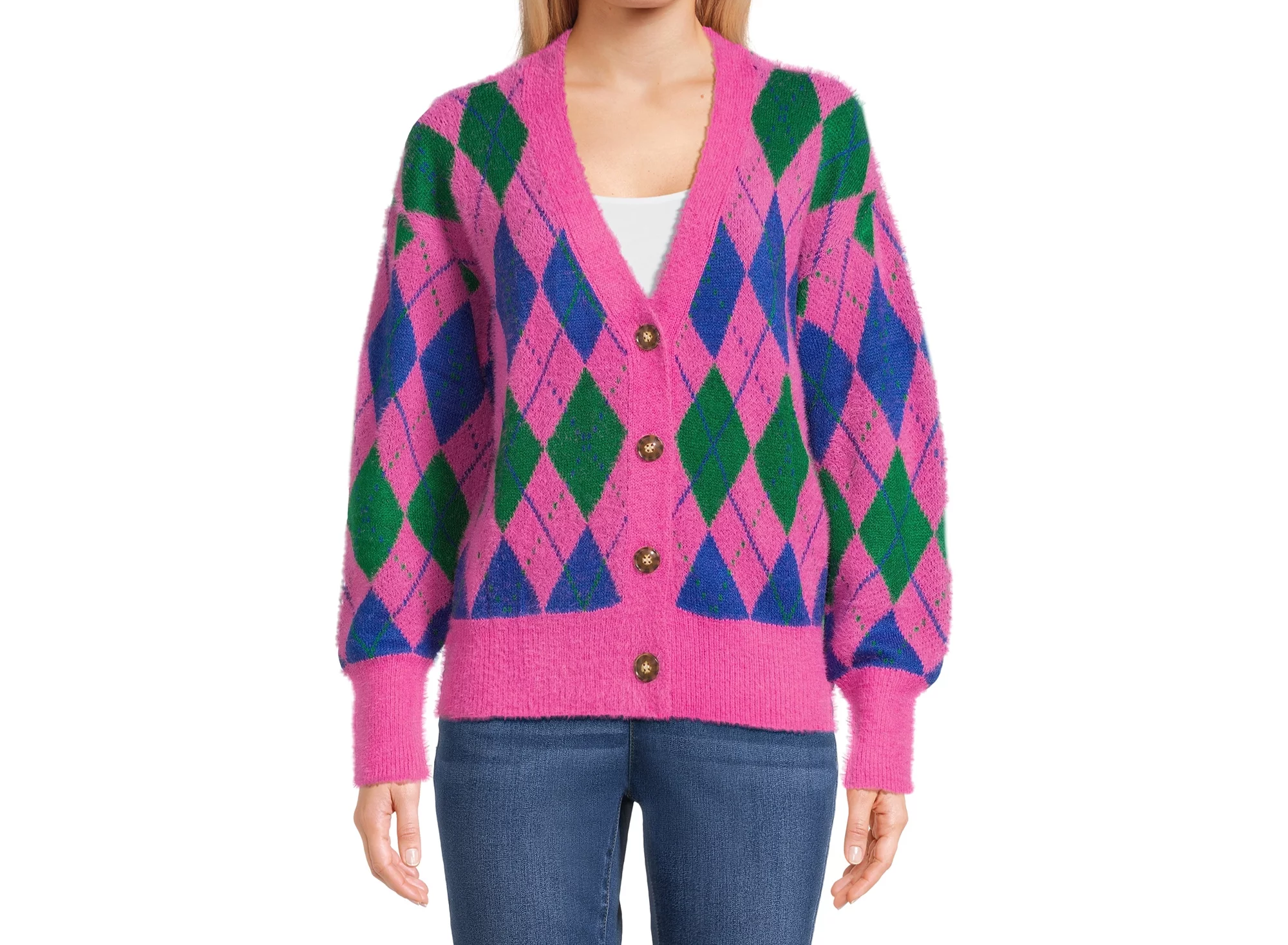 Women's V-Neck Cardigan Sweater with Long Sleeve