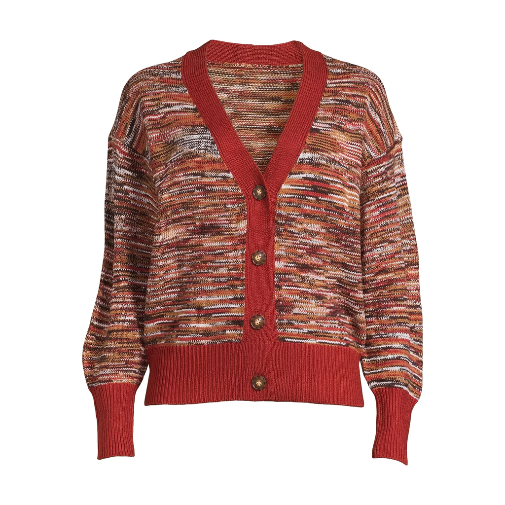 Women's V-Neck Cardigan Sweater with Long Sleeve
