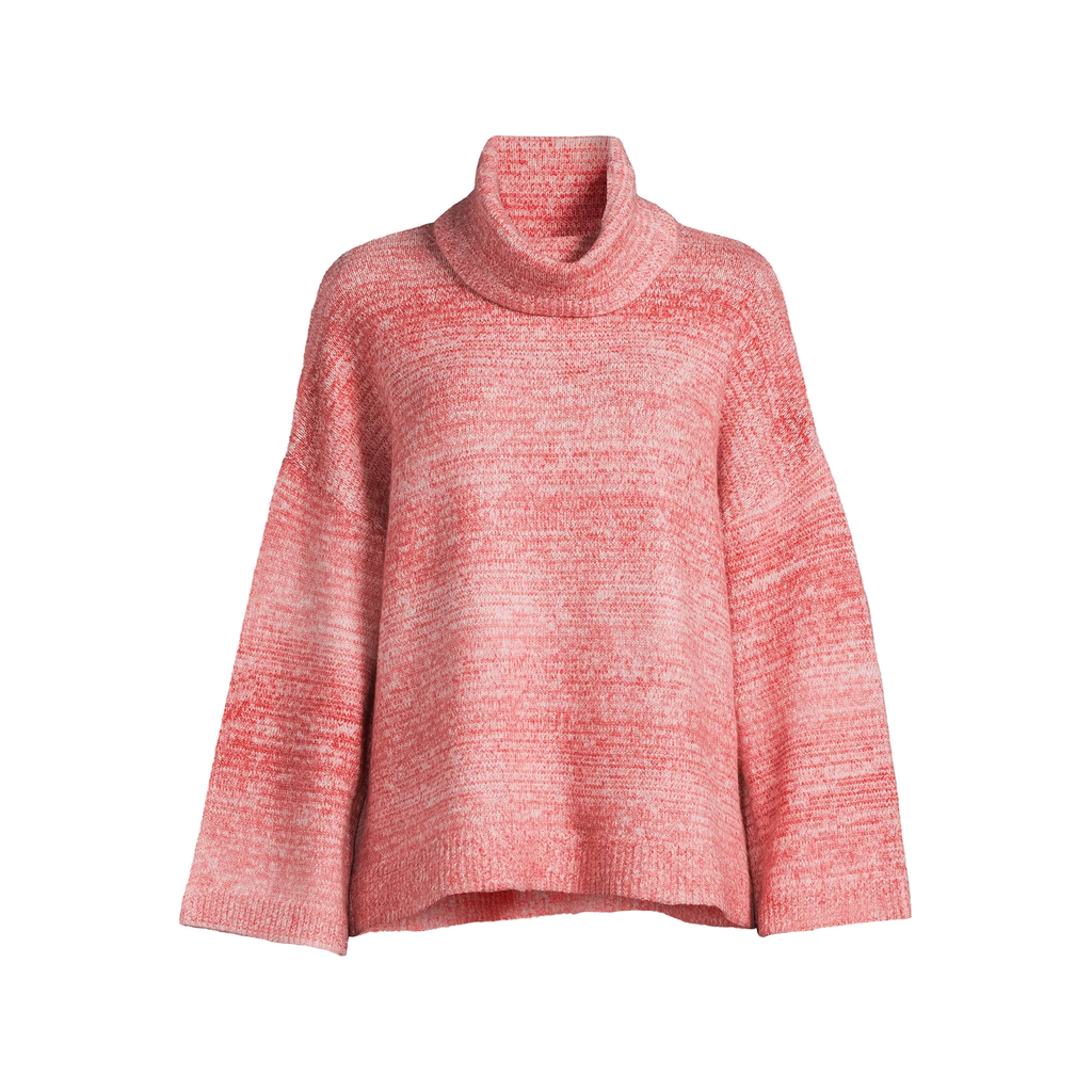 Women's Ombre Cowl Neck Pullover Midweight Sweater