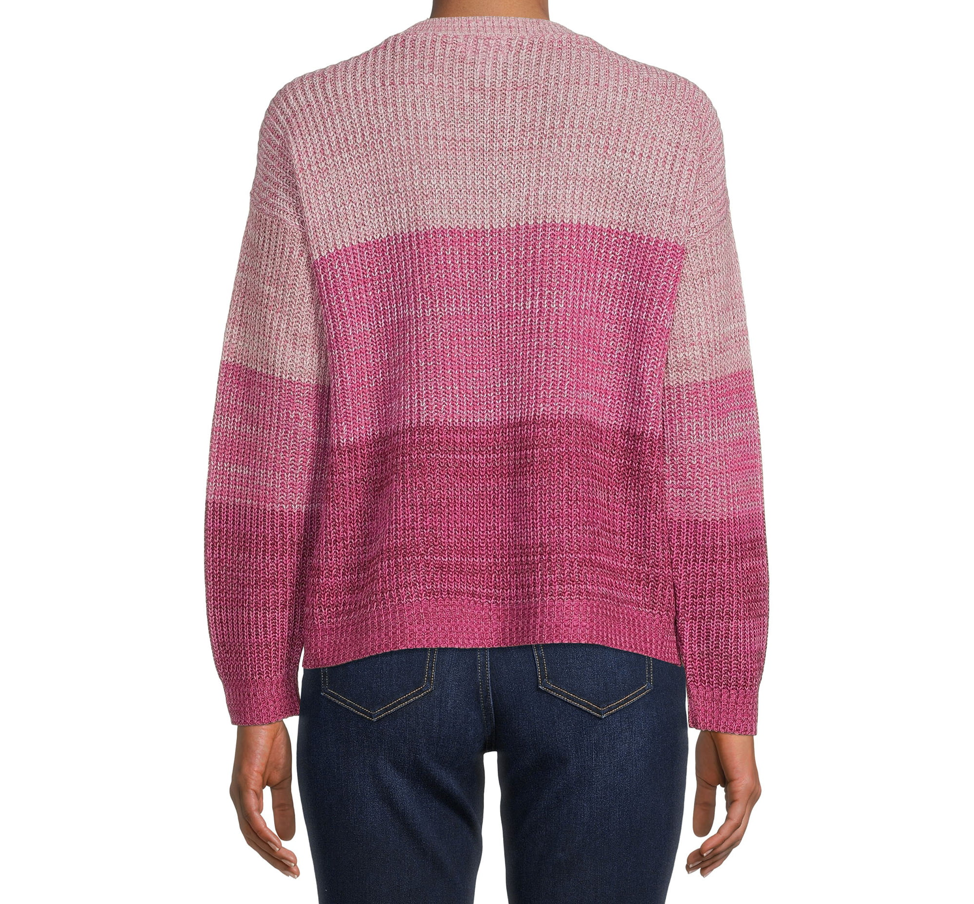Women's Light Weight Ombre Stripe Pullover Sweater
