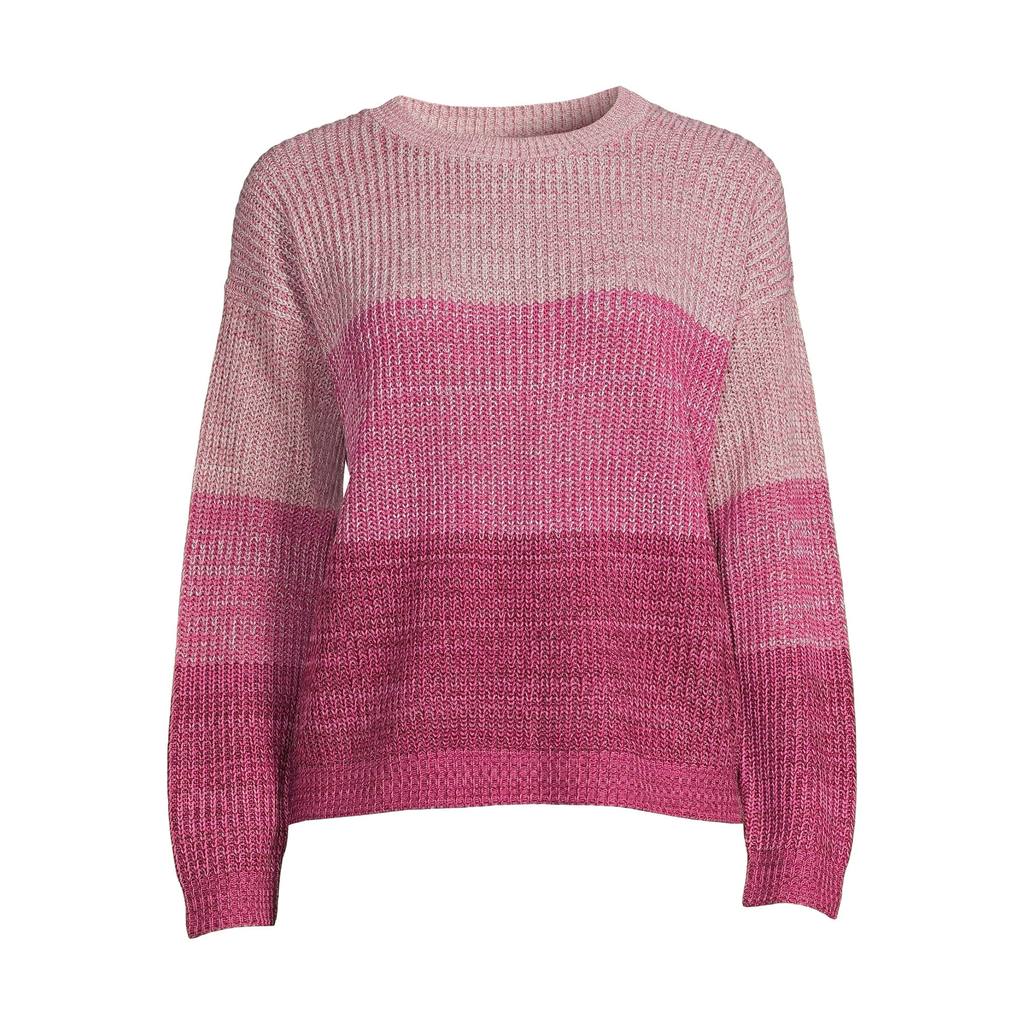 Women's Light Weight Ombre Stripe Pullover Sweater