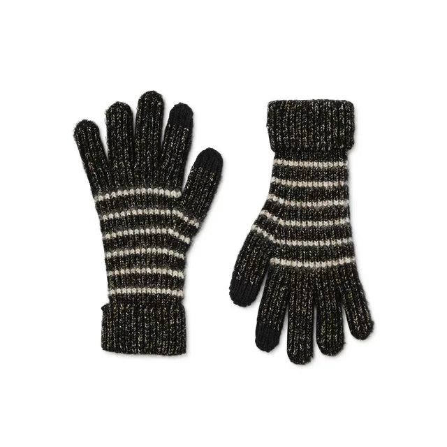 Women's Stripe Knit Gloves