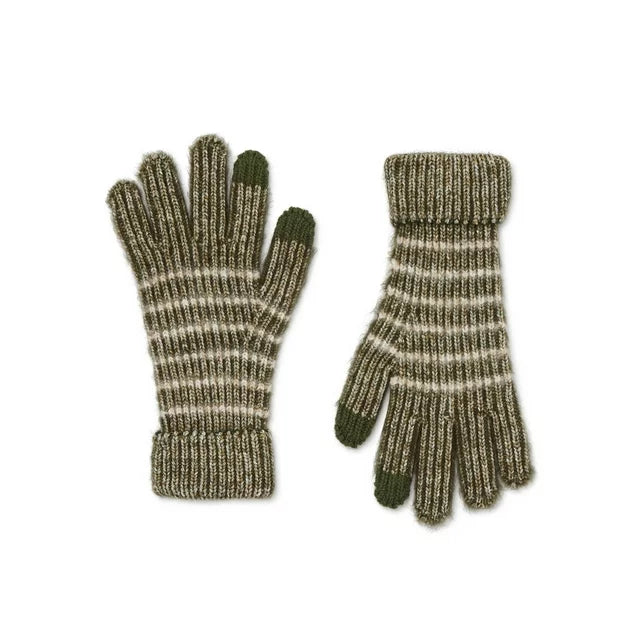 Women's Stripe Knit Gloves
