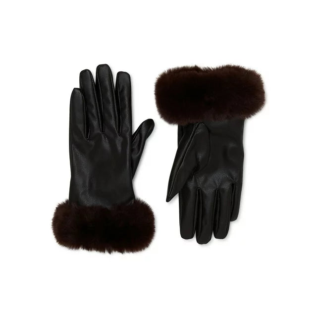 Women's Gloves with Faux Fur Cuff