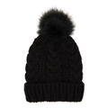 Women’s Cable Knit Lined Beanie Hat with Pom Pom