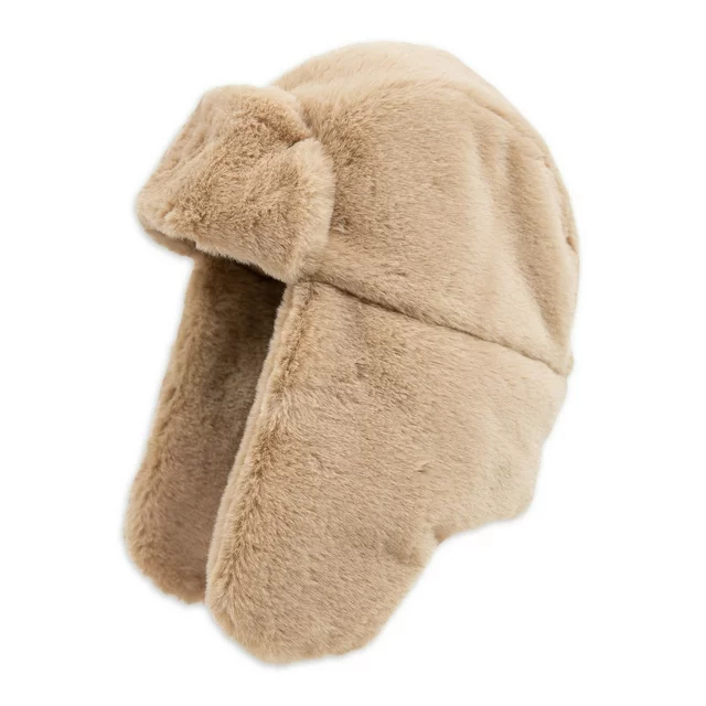 Womens Trapper Style Hat Neutral Color One Size