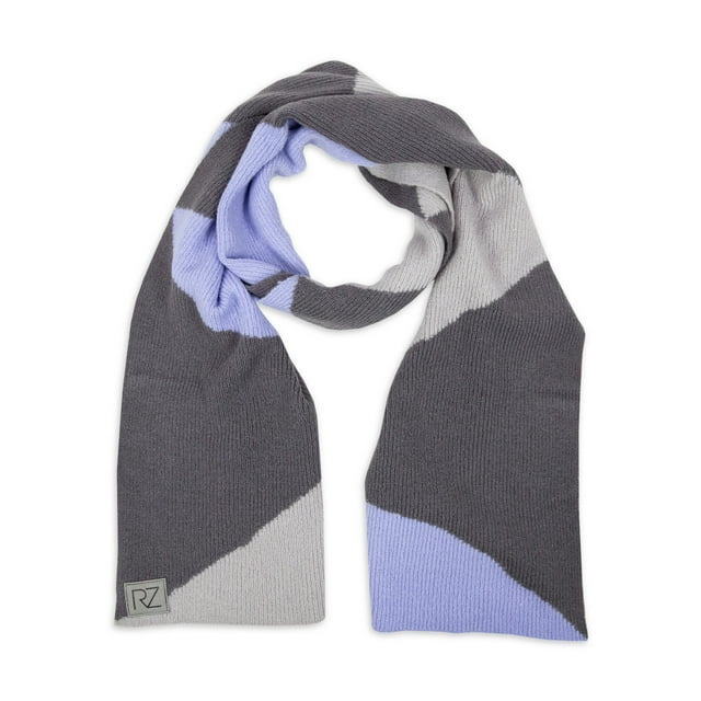 Womens Colorblock Multi Knit Scarf and Beanie Style Hat 2 Piece