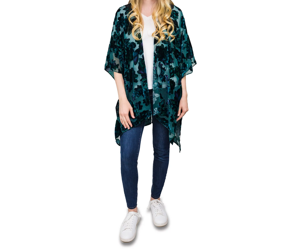 Womens Velvet Burnout Layering Piece Floral Pattern Scarves