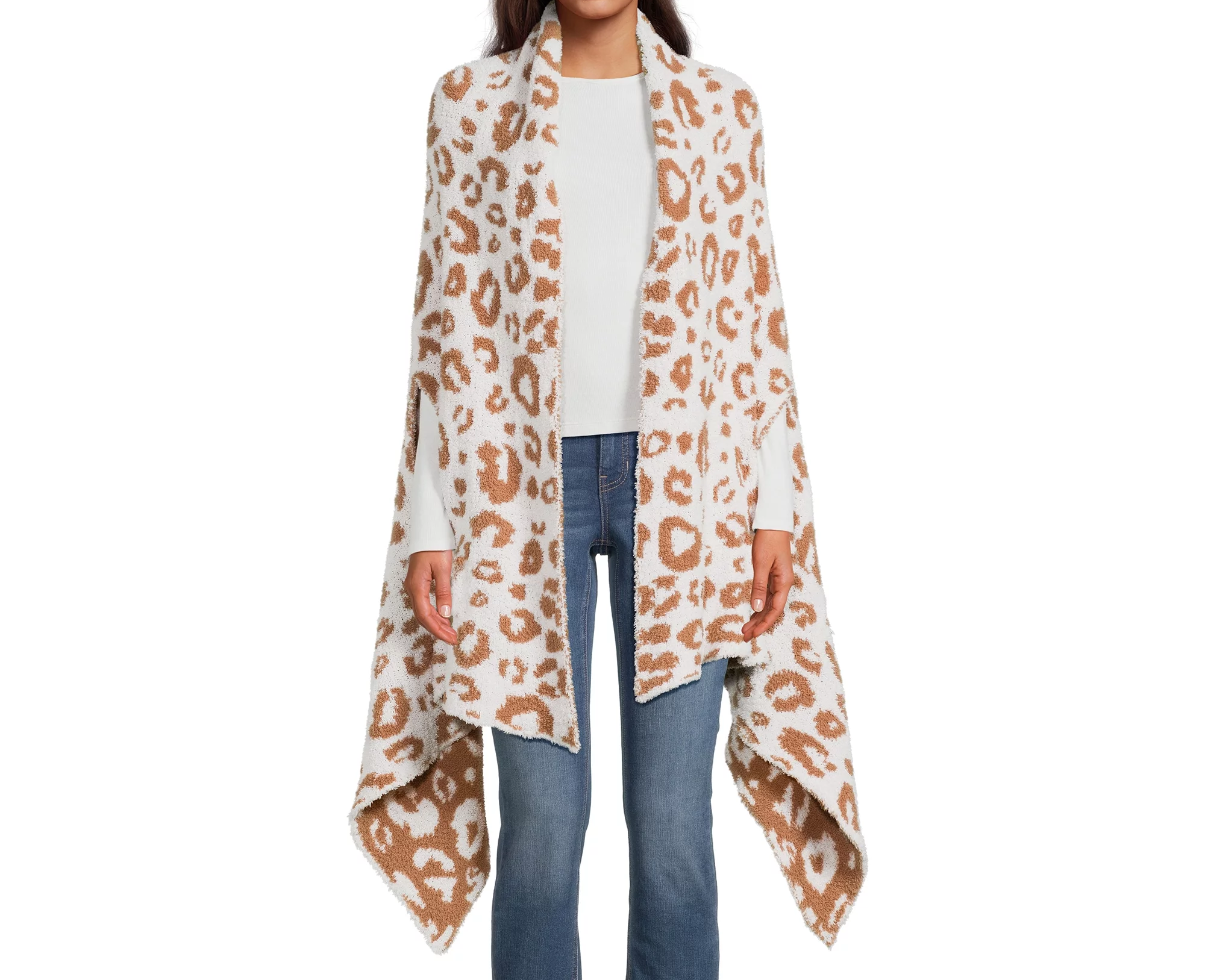 Women's Solid Cozy Ribbed Ruana Wrap