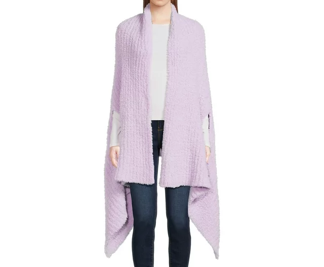 Women's Solid Cozy Ribbed Ruana Wrap