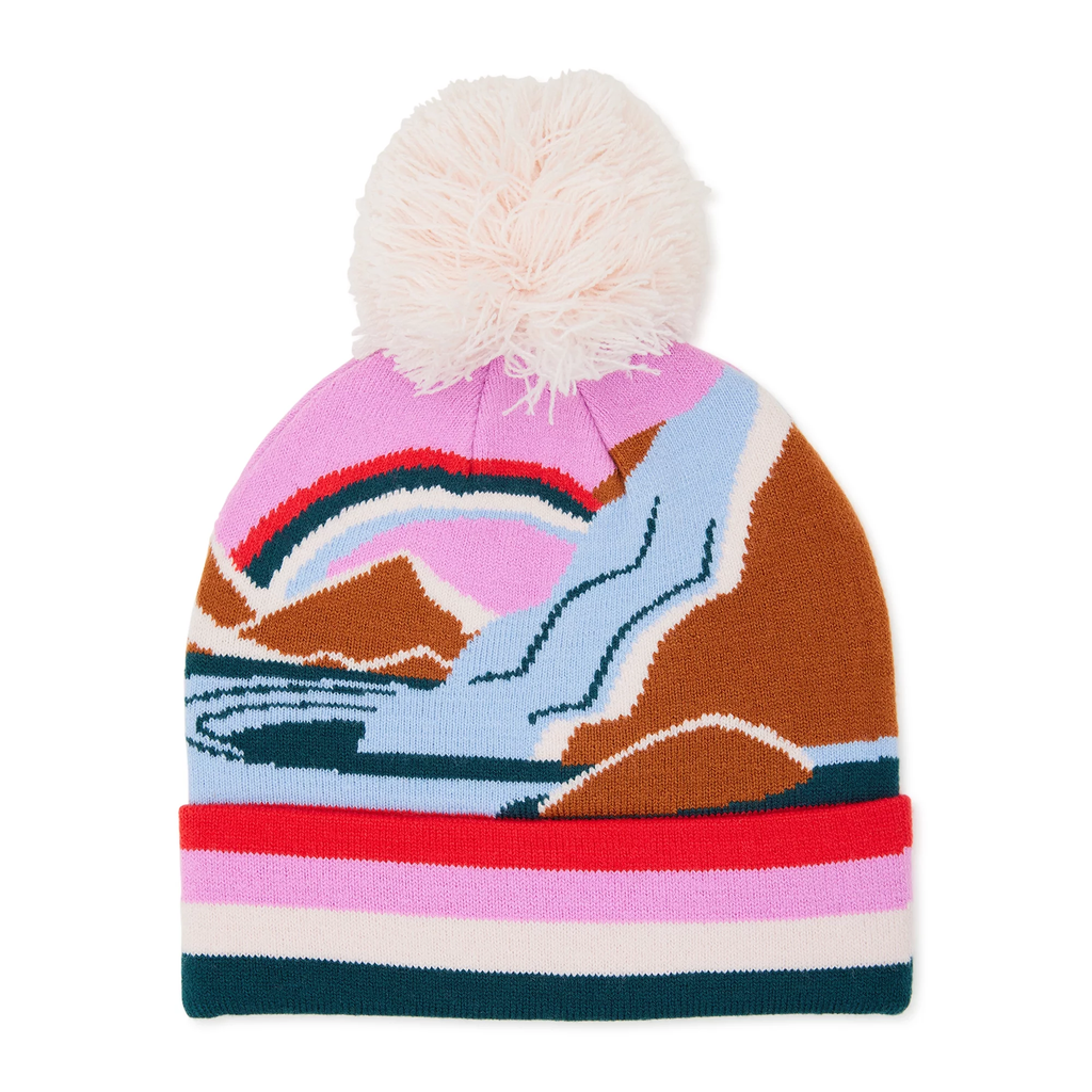 Women's Landscape Beanie Hat with Pom Pom