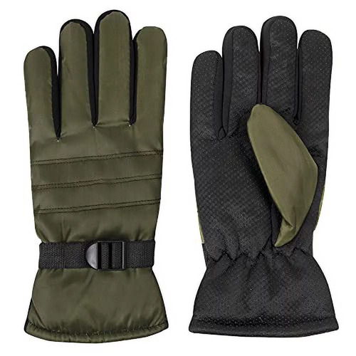 1 Pair of Adult One Size Insulated Waterproof Windproof Cold Winter Weather Gloves for Snow