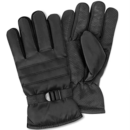 1 Pair of Adult One Size Insulated Waterproof Windproof Cold Winter Weather Gloves for Snow
