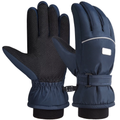 Kids Waterproof Windproof Thermal Fleece Anti Slip Mittens with Grip for Skiing Sledding Cycling & Snowboarding