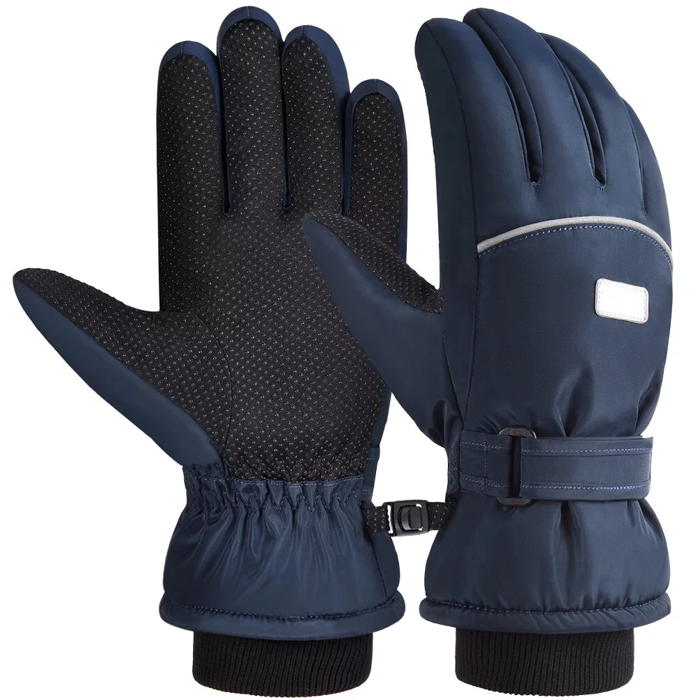 Kids Waterproof Windproof Thermal Fleece Anti Slip Mittens with Grip for Skiing Sledding Cycling & Snowboarding