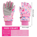Kids Snow Ski Waterproof Winter Gloves with Fleece Lining for Ourdoor Boys Girls Toddler