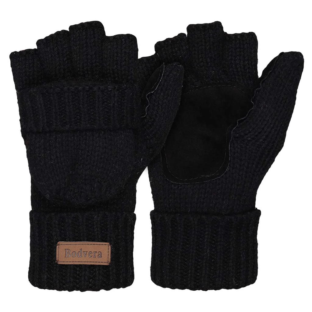 Winter Mittens Fingerless Wool Knitted Warm Gloves Men and Women