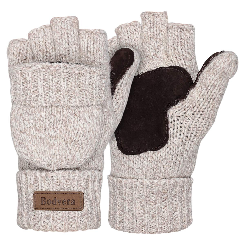 Winter Mittens Fingerless Wool Knitted Warm Gloves Men and Women