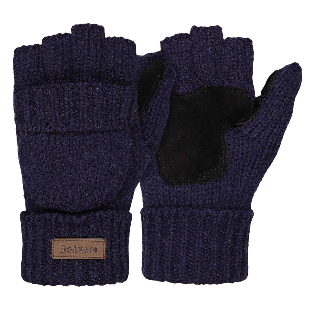 Winter Mittens Fingerless Wool Knitted Warm Gloves Men and Women