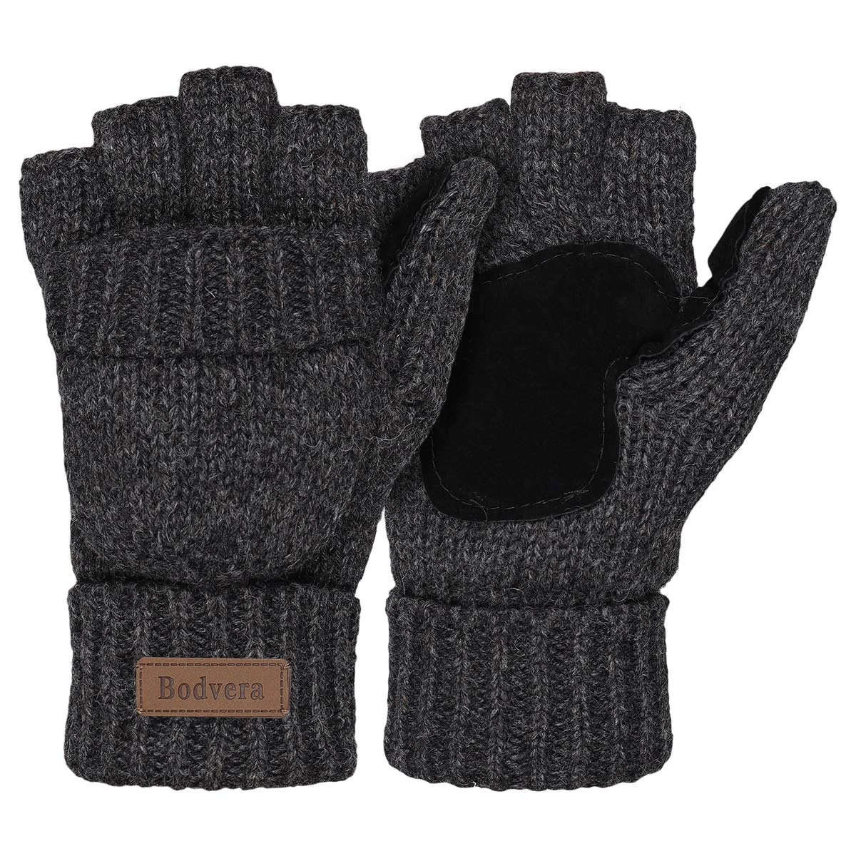 Winter Mittens Fingerless Wool Knitted Warm Gloves Men and Women