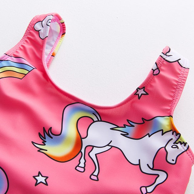 Baby Girls Pretty & Cute Cloud Printed One Piece Swimsuit