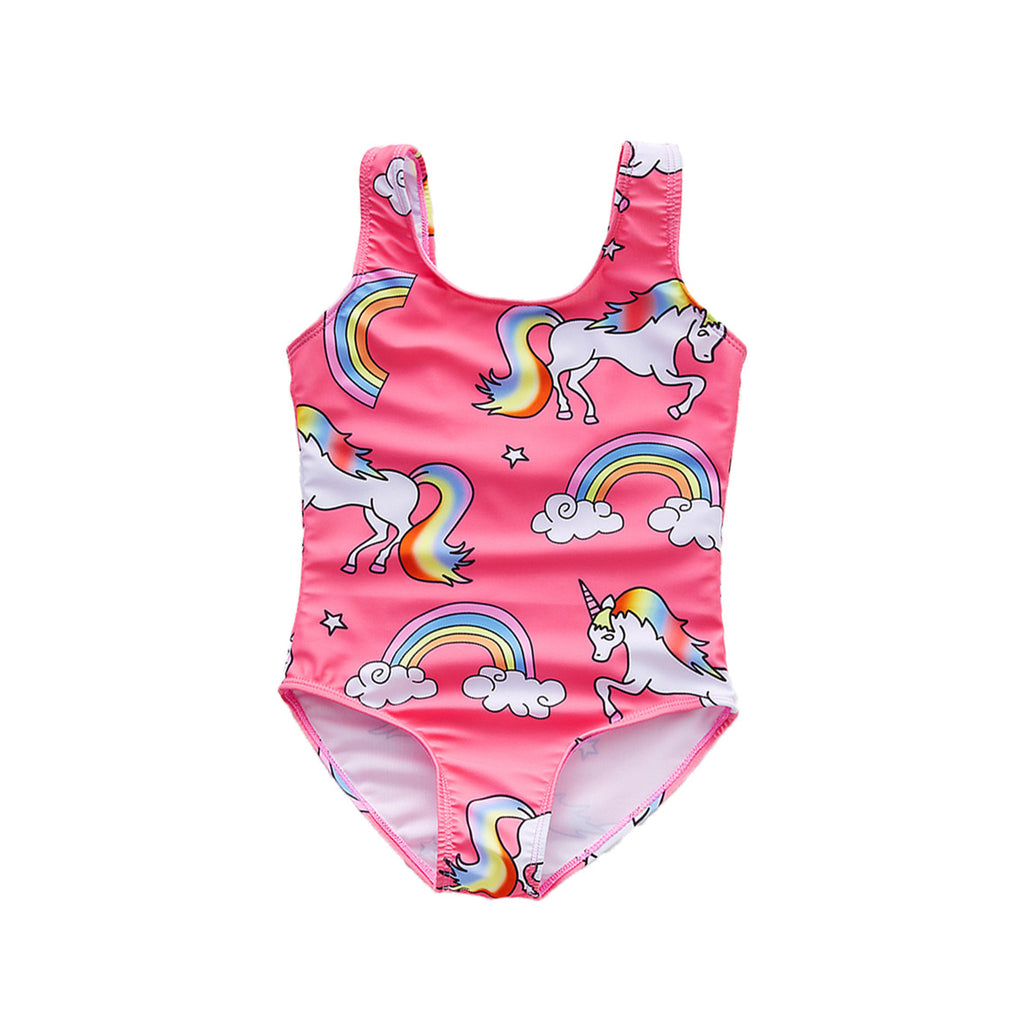 Baby Girls Pretty & Cute Cloud Printed One Piece Swimsuit