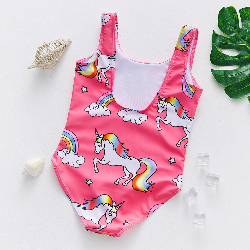 Baby Girls Pretty & Cute Cloud Printed One Piece Swimsuit