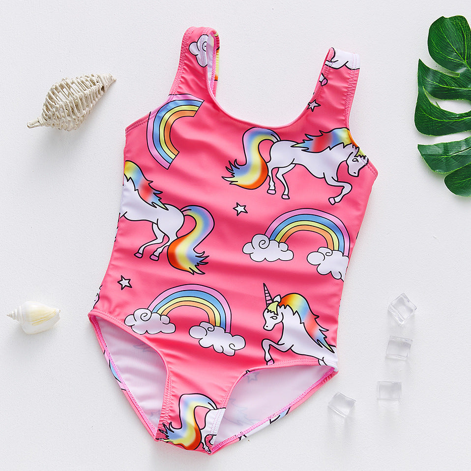 Baby Girls Pretty & Cute Cloud Printed One Piece Swimsuit