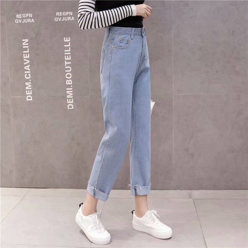Women Straight Long Casual Jeans