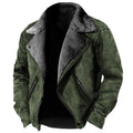 Men’s Winter Lapel Zipper Jacket European and American Casual Solid Color Coat