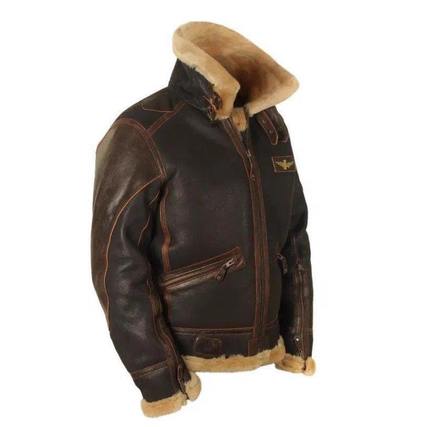 Men’s Leather Jacket Classic Winter Fashion Outerwear