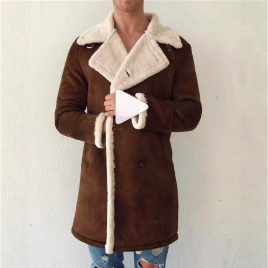 MEN FLEECE SUEDE WARM JACKET