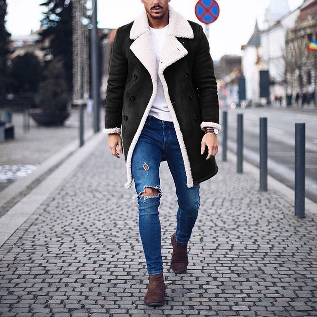 MEN FLEECE SUEDE WARM JACKET