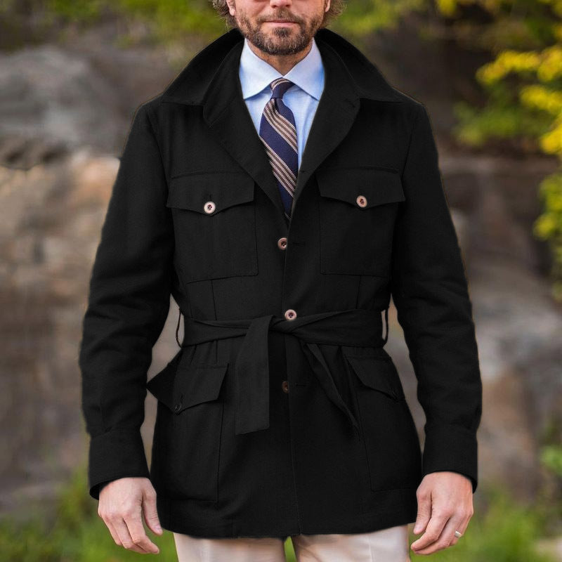 MEN MULTI-POCKET WINDBREAKER CASUAL JACKET