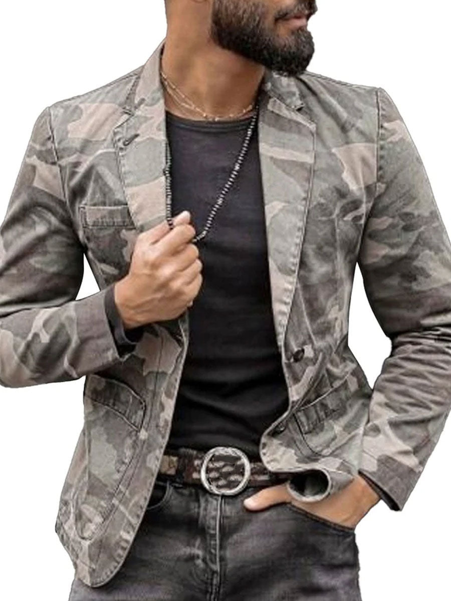 Men’s 3D Printed Casual Suit Jacket