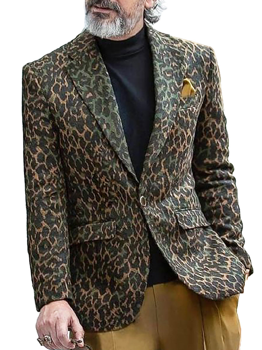 Men’s 3D Printed Casual Suit Jacket