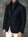 Men’s Solid Color Cotton-Padded Suit Jacket