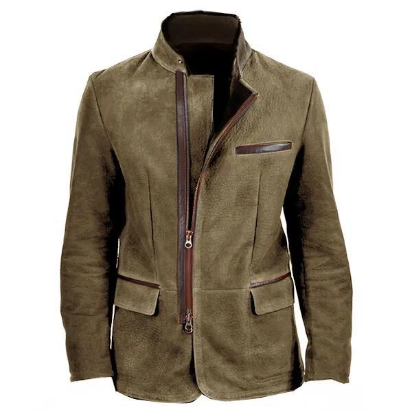Men’s Michigan Solid Color Zipper Warm Jacket