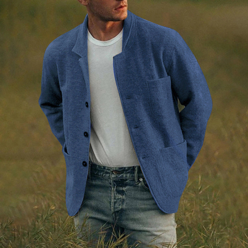Men’s Solid Color Fashion Casual Overcoat