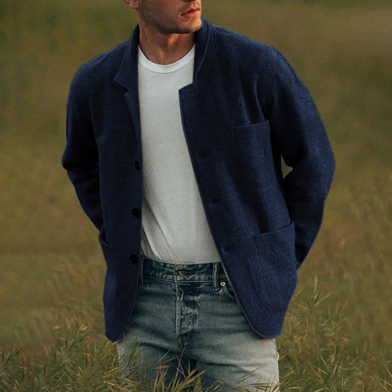 Men’s Solid Color Fashion Casual Overcoat