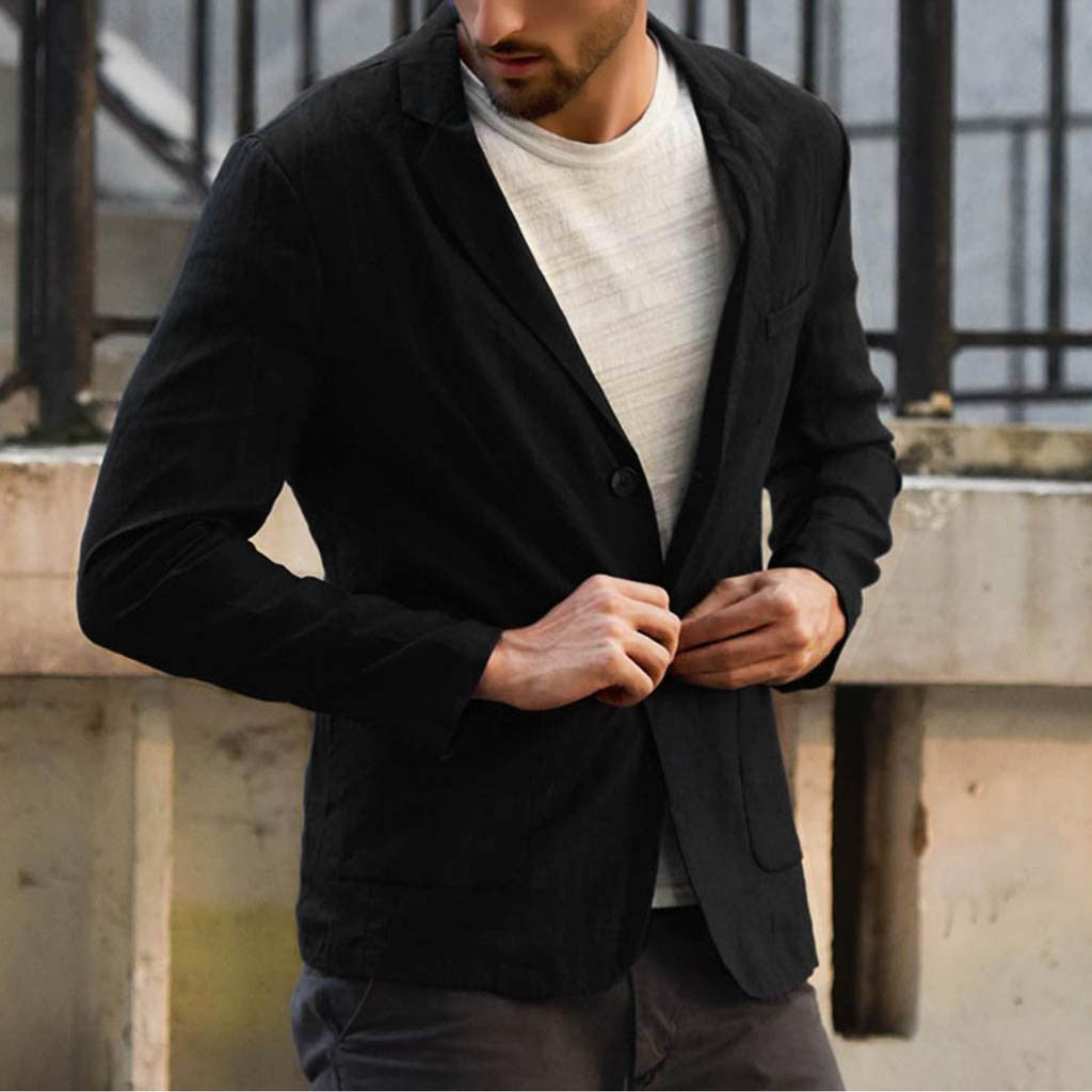 Men’s Cotton Linen Casual Suit Jacket