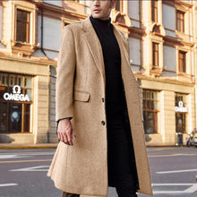 Men’s British Style Long Woolen Coat